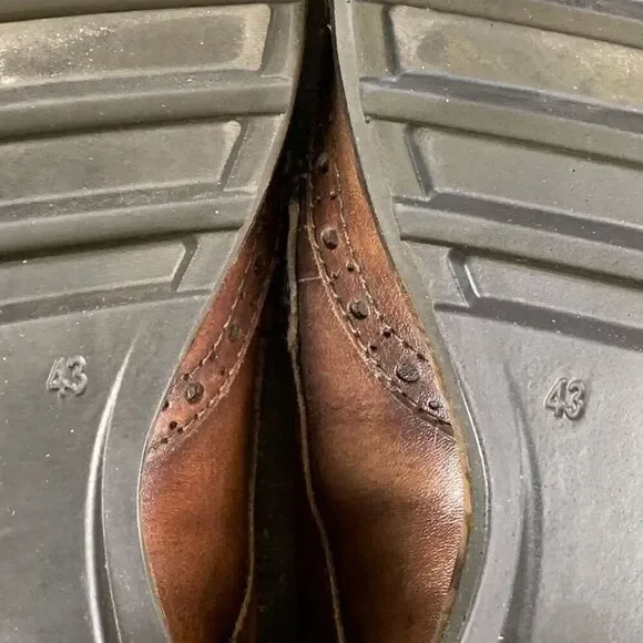 Ecco Men’s Size 43 Lace Up Vitrus Dress Shoes Cognac Brown Leather Round Toe - Picture 12 of 12